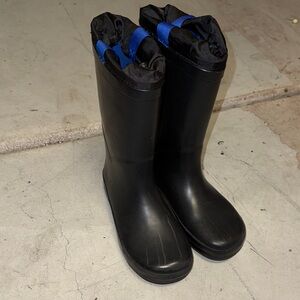 Black and Blue Rain Boots